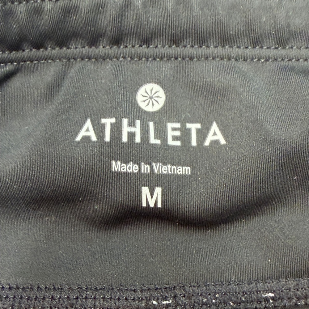 Athleta Asym Mesh Sonar Honeycomb Print Leggings Black Gold Silver Purple Sz M - Picture 2 of 13